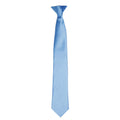 Mittelblau - Front - Premier Herren Satin-Krawatte zum Anklipsen