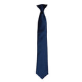 Dunkles Marineblau - Front - Premier Herren Satin-Krawatte zum Anklipsen