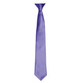 Violett - Front - Premier Herren Satin-Krawatte zum Anklipsen