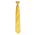 Sonnenblumengelb - Front - Premier Herren Satin-Krawatte zum Anklipsen