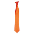 Terracotta - Front - Premier Herren Satin-Krawatte zum Anklipsen