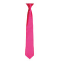 Dunkles Pink - Front - Premier Herren Satin-Krawatte zum Anklipsen