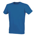 Blau meliert - Front - Skinni Fit Herren Feel Good Stretch T-Shirt, Kurzarm