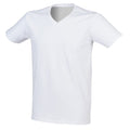 Weiß - Side - Skinni Fit Herren Feel Good Stretch T-Shirt mit V-Ausschnitt, Kurzarm