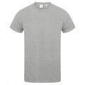 Hellgrau - Front - Skinni Fit Herren Feel Good Stretch T-Shirt mit V-Ausschnitt, Kurzarm