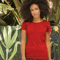 Rot - Back - Fruit of the Loom - T-Shirt für Damen kurzärmlig