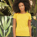 Sonnenblumengelb - Back - Fruit of the Loom - T-Shirt für Damen kurzärmlig