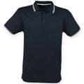 Marineblau - Front - Henbury Herren Coolplus Polo-Hemd, Kurzarm