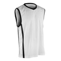 Weiß-Schwarz - Front - Spiro Herren Basketball Sport-Top, ärmellos