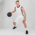 Weiß-Schwarz - Side - Spiro Herren Basketball-Shorts, schnelltrocknend