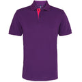 Violett-Pink - Front - Asquith & Fox Herren Polo-Shirt, kurzärmlig