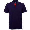 Marineblau-Rot - Front - Asquith & Fox Herren Polo-Shirt, kurzärmlig