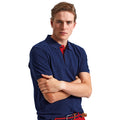 Marineblau-Rot - Side - Asquith & Fox Herren Polo-Shirt, kurzärmlig
