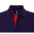 Marineblau-Rot - Close up - Asquith & Fox Herren Polo-Shirt, kurzärmlig