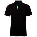 Schwarz-Limette - Front - Asquith & Fox Herren Polo-Shirt, kurzärmlig