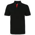 Schwarz-Rot - Front - Asquith & Fox Herren Polo-Shirt, kurzärmlig