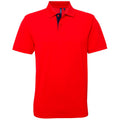 Rot-Marineblau - Front - Asquith & Fox Herren Polo-Shirt, kurzärmlig