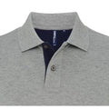 Grau meliert-Marineblau - Back - Asquith & Fox Herren Polo-Shirt, kurzärmlig