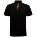 Schwarz-Orange - Front - Asquith & Fox Herren Polo-Shirt, kurzärmlig