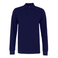 Marineblau - Front - Asquith & Fox Herren Polo-Shirt, langärmlig