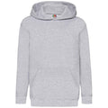 Grau meliert - Front - Fruit of the Loom Kinder Kapuzen Pullover Klassik 80-20