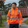 Orange - Back - Yoko Herren Hi Vis Reflektive Work Kapuzenjacke