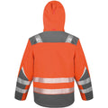 Orange - Back - Result Safeguard Herren Dynamic Hi-Vis Softshell Work Jacke