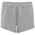 Grau meliert - Front - Comfy Co Damen Elastik Lounge Shorts