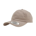 Khaki - Front - Yupoong Flexfit 6 Panel Baseball Kappe mit Schnalle