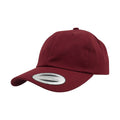 Weinrot - Front - Yupoong Flexfit 6 Panel Baseball Kappe mit Schnalle