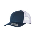 Marineblau-Weiß - Front - Yupoong Flexfit Retro Trucker Kappe