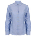 Blau - Front - Henbury Damen Modern Langarm Oxford Bluse