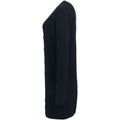 Schwarz - Side - Premier Damen Strickjacke mit V-Ausschnitt, längere Länge