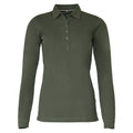 Oliv - Front - Nimbus Damen Deluxe Poloshirt Carlington langärmlig