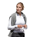 Weiß - Back - Nimbus Damen Deluxe Poloshirt Carlington langärmlig