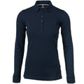 Marineblau - Front - Nimbus Damen Deluxe Poloshirt Carlington langärmlig