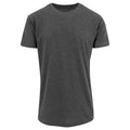 Anthrazit - Front - Build Your Brand Herren Shaped Long Kurzarm T-Shirt