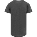 Anthrazit - Back - Build Your Brand Herren Shaped Long Kurzarm T-Shirt