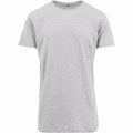 Grau meliert - Front - Build Your Brand Herren Shaped Long Kurzarm T-Shirt