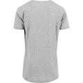 Grau meliert - Back - Build Your Brand Herren Shaped Long Kurzarm T-Shirt