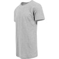 Grau meliert - Side - Build Your Brand Herren Shaped Long Kurzarm T-Shirt