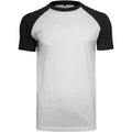 Weiß-Schwarz - Front - Build Your Brand Herren Raglan Kontrast Kurzarm T-Shirt