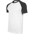 Weiß-Schwarz - Back - Build Your Brand Herren Raglan Kontrast Kurzarm T-Shirt