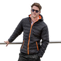 Schwarz-Orange - Back - Result Core Herren Soft Steppjacke