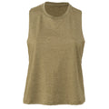 Olive meliert - Front - Bella + Canvas Damen Crop-Tanktop mit Racerback