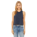 Heide Blau - Back - Bella + Canvas Damen Crop-Tanktop mit Racerback