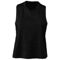 Schwarz-Blend - Front - Bella + Canvas Damen Crop-Tanktop mit Racerback