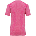 Pink - Back - TriDri Damen Seamless 3D Fit Multi Sport Performance Kurzarm Top