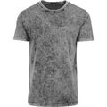Grau-Schwarz - Front - Build Your Brand Herren T-Shirt, säuregewaschen
