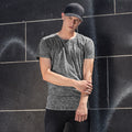 Grau-Schwarz - Back - Build Your Brand Herren T-Shirt, säuregewaschen